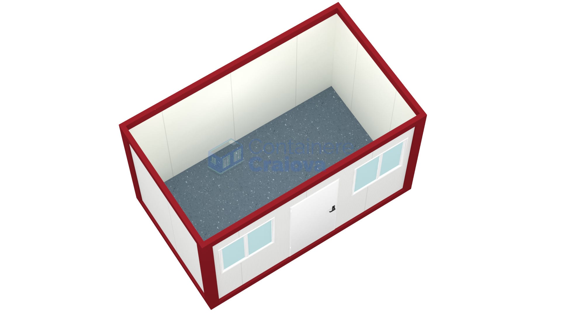 container birou craiova 4metri 2geamuri rosu2