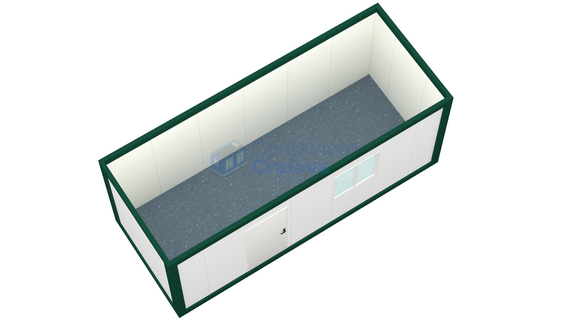 container birou craiova 6metri 1geam verde2